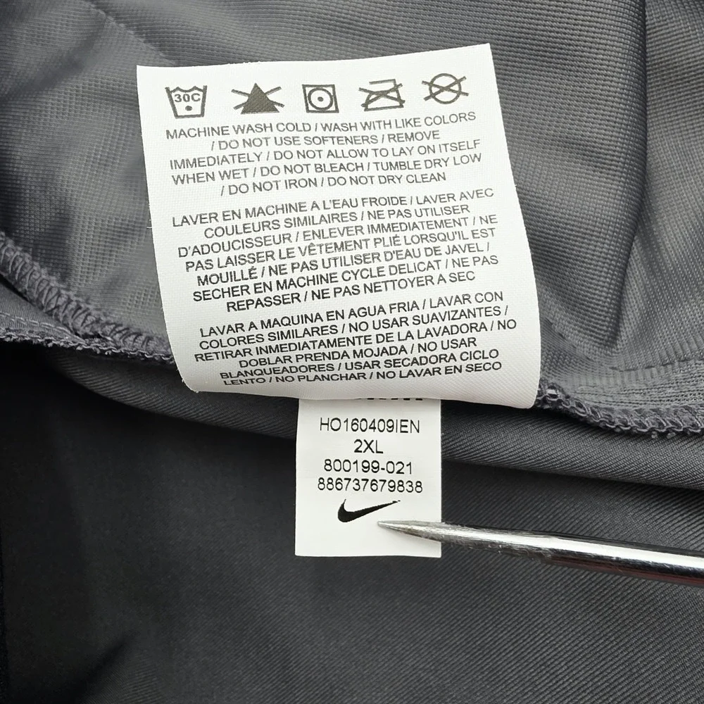 Nike Dri-Fit Jacket Men's 2XL Team‎ Training Gray Black Top Full Zip 800199-021